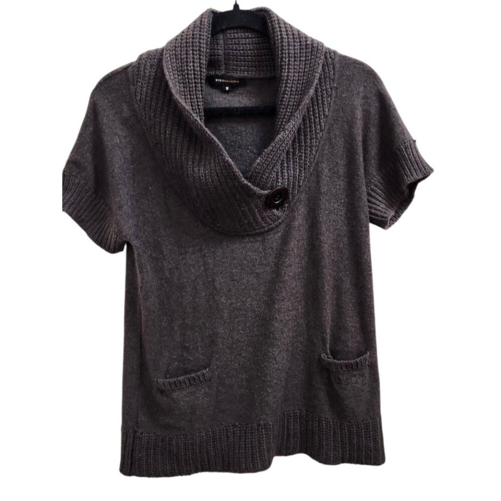 BCBG MAXAZRIA Women’s Angora Wool Sweater Short Sleeve Size M